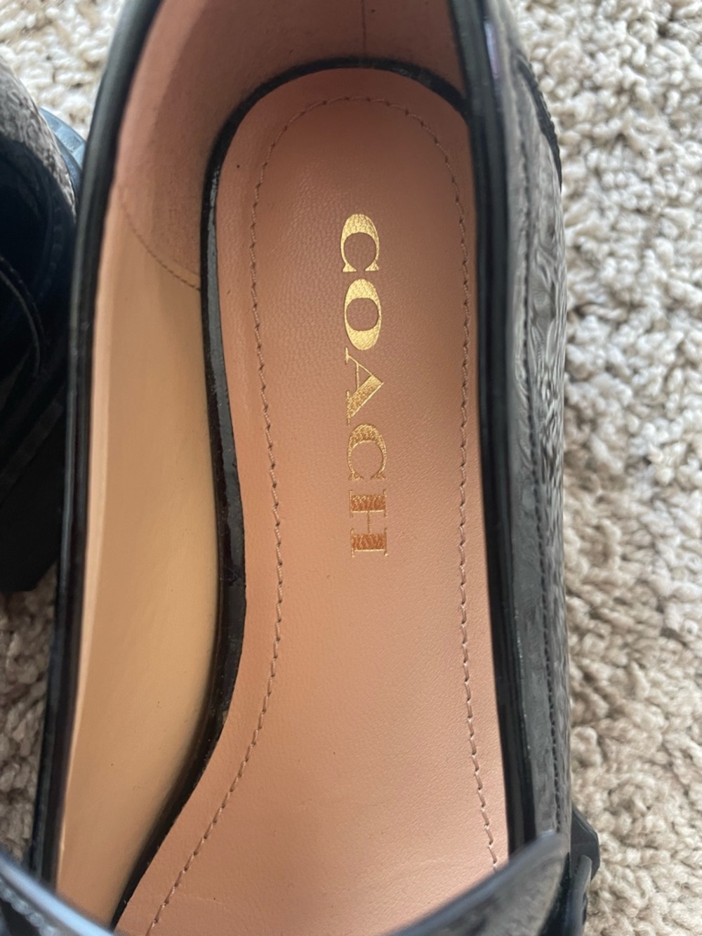 Coach Leah Patent Leather Loafer with a Chunky Lug Sole  in Sz 37/7 NWOB - Picture 3 of 11